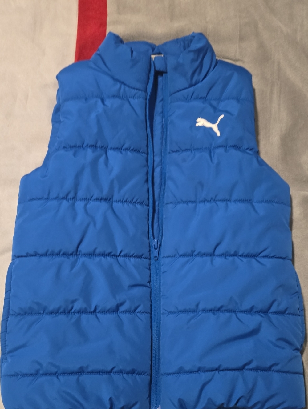 Puma Royal Blue Kids Puffer Vest with White Logo